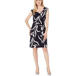 Super cute! NIC+ZOE Black and White Printed Cap-Sleeve Midi Dress